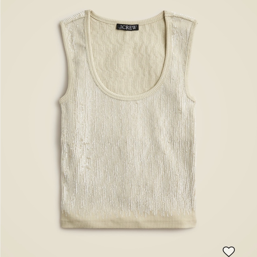 NWT J. Crew Vintage rib sequin-embellished tank top